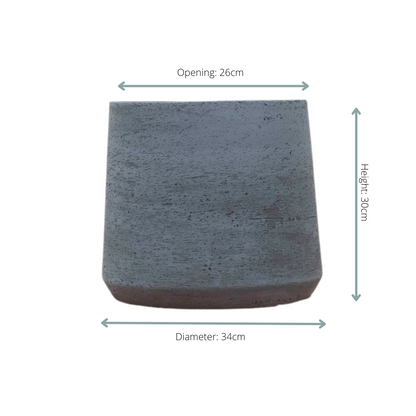 Topf Aniek antraciet in zwei verschiedenen Größen