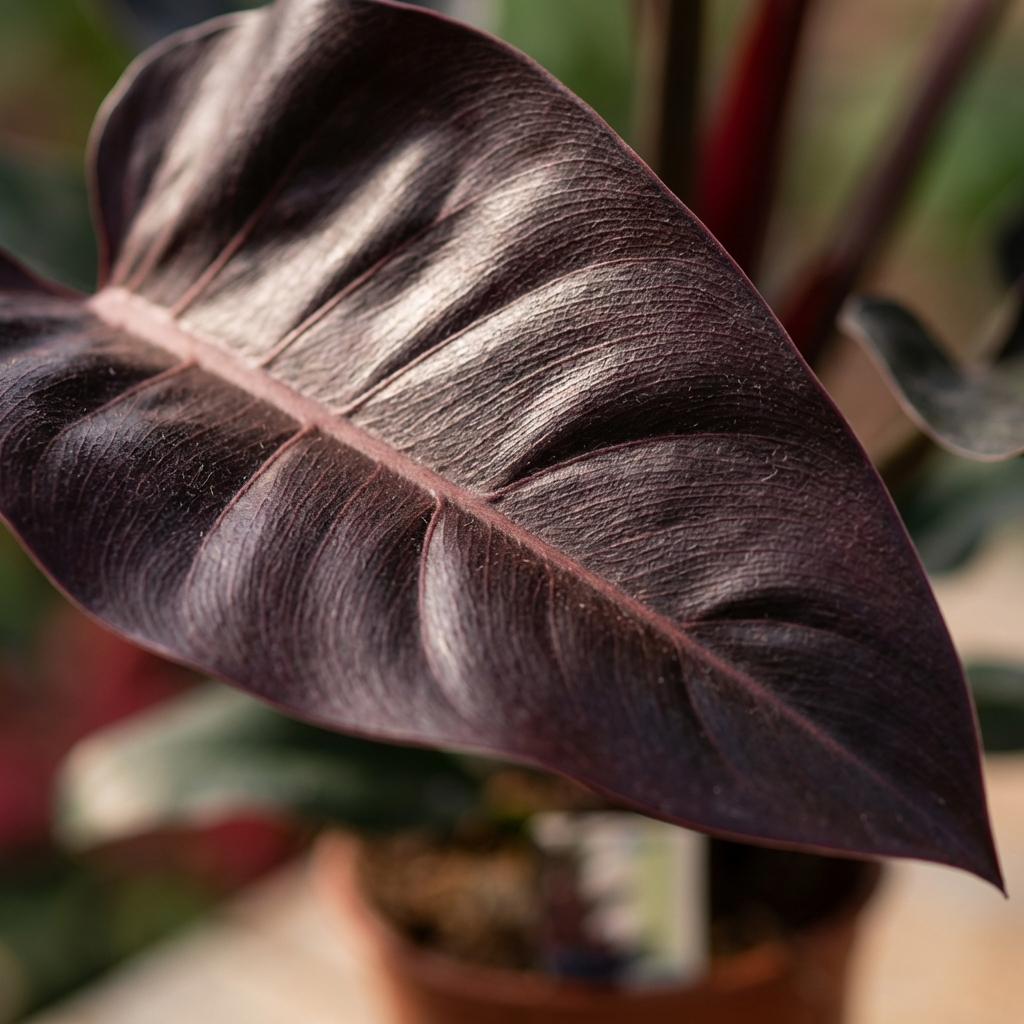 Philodendron Imperial Red kaufen | Zimmerpflanze – Topf Ø 19 cm, Höhe 60 cm - Wurzelwerk Design