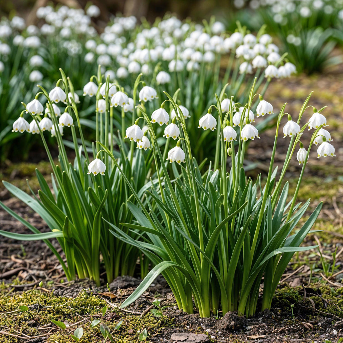 Everspring Blumenzwiebeln Leucojum Aestivum, 20 weiße Zwiebeln, Größe 8/9, frische Pflanzzwiebeln für den Garten
