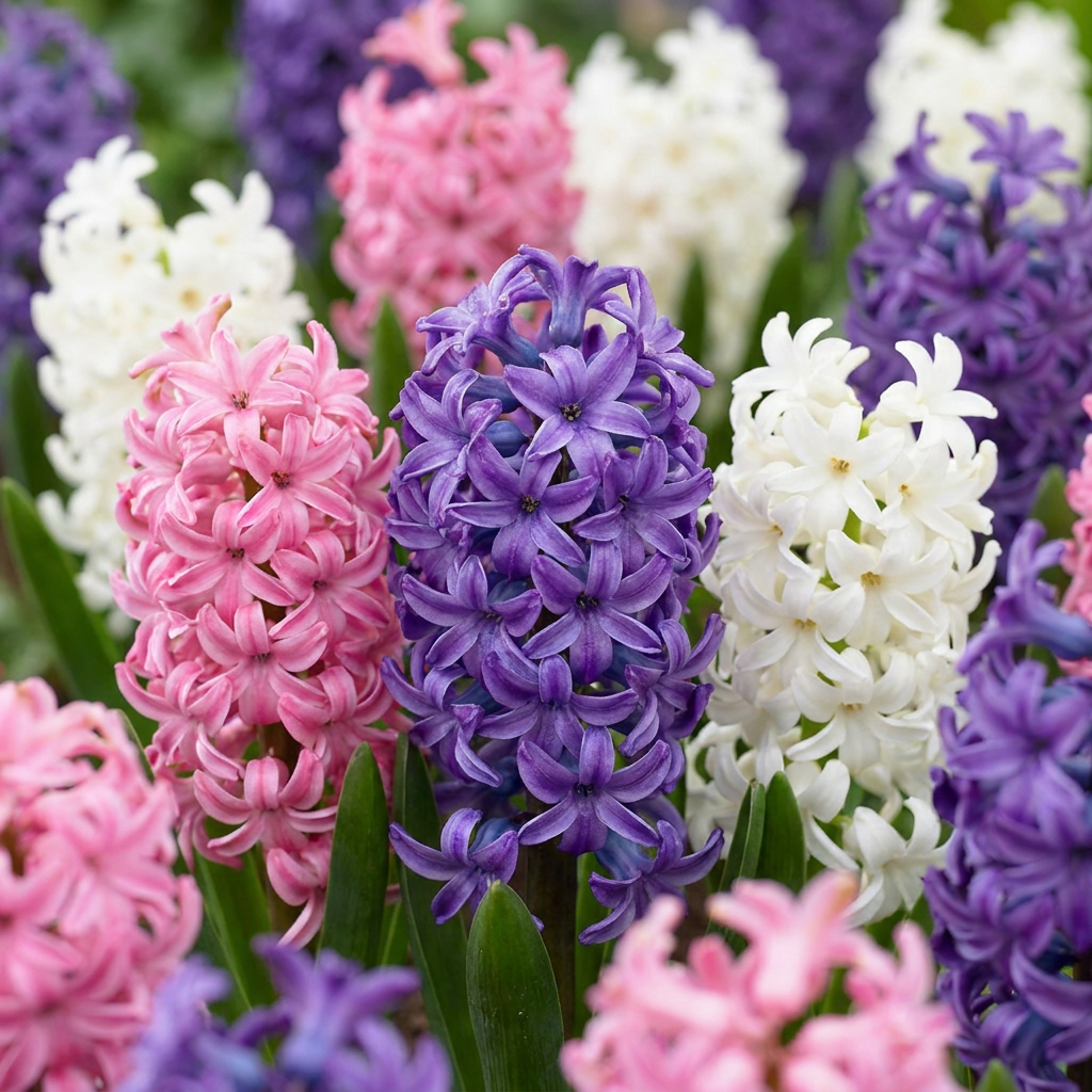 Hyazinthen-Mischung Pastell – Hyacinthus orientalis online kaufen | 20 bis 80 Blumenzwiebeln, zarte Töne &amp; duftend – Wurzelwerk Design