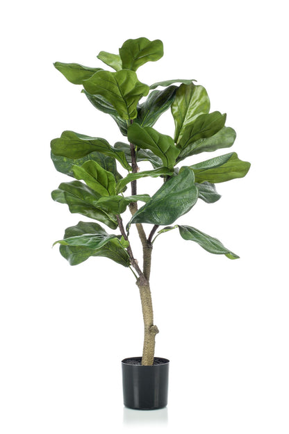 Kunstpflanze Ficus Lyrata, Everspring, 90-180 cm hohe Tabakspflanze mit großen, grünen Blättern, realistische Dekorationspflanze