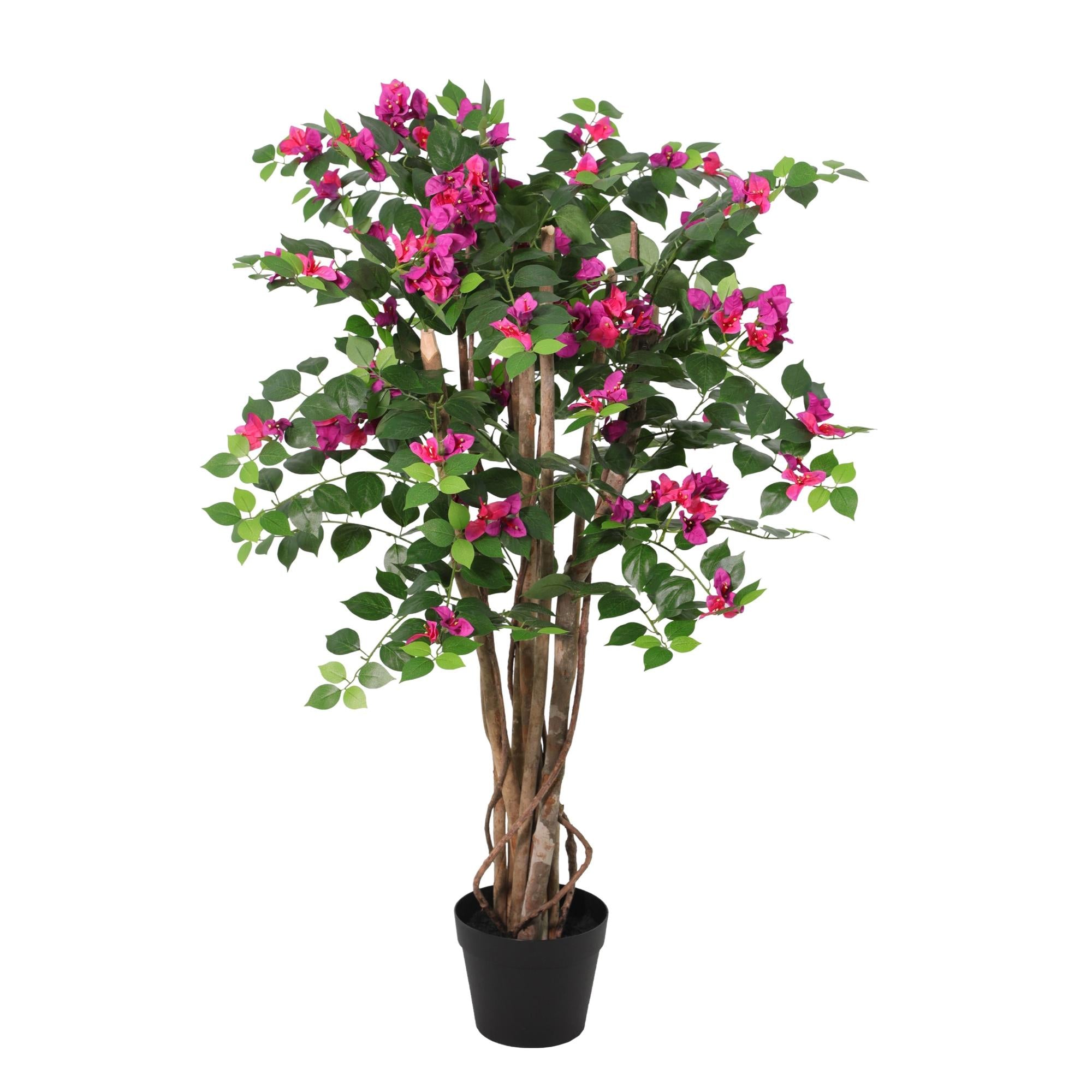 Kunstpflanze Bougainville von Everspring, 120cm hohe, detailreiche künstliche Bougainvillee mit bunten Blüten und grünen Blättern