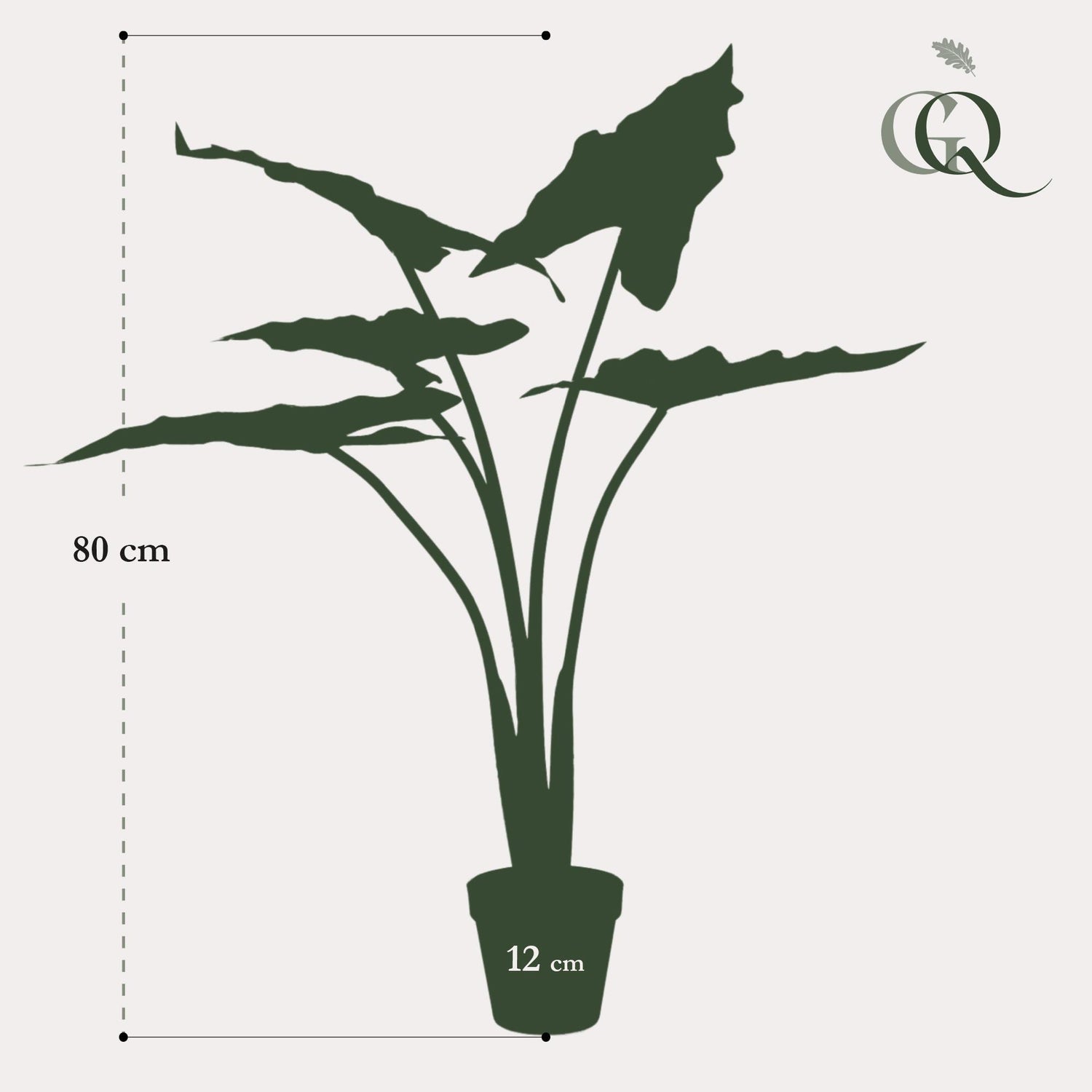 Kunstpflanze Alocasia Frydek von Everspring, 80cm und 120cm, detailreiche grüne Pflanze in Topf, realistische Dekorationspflanze
