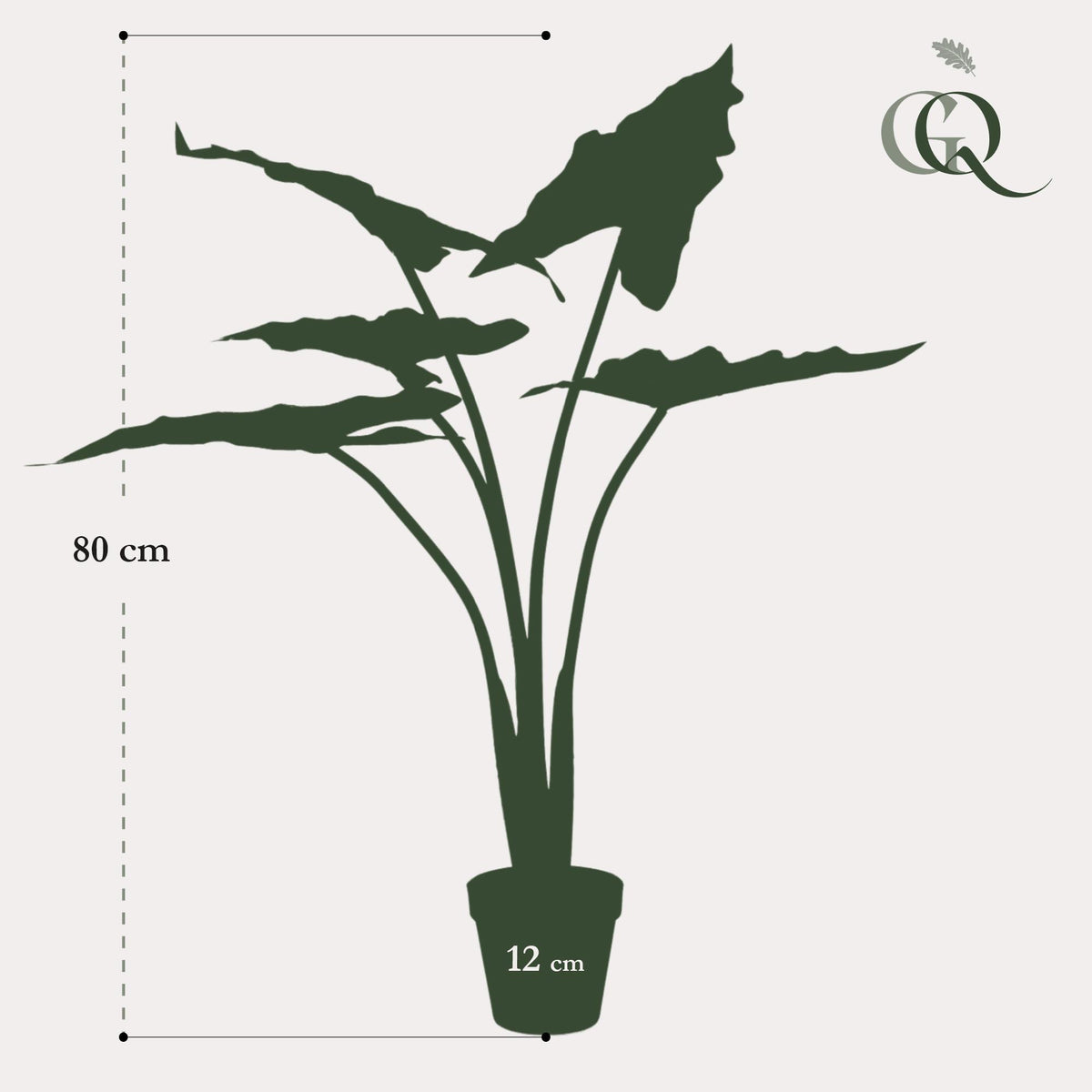 Kunstpflanze Alocasia Frydek von Everspring, 80cm und 120cm, detailreiche grüne Pflanze in Topf, realistische Dekorationspflanze