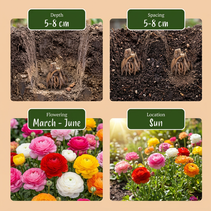 Ranunkeln Mischung – Ranunculus online kaufen | 80 bis 320 Knollen, dicht gefüllt &amp; Schnittblume – Wurzelwerk Design