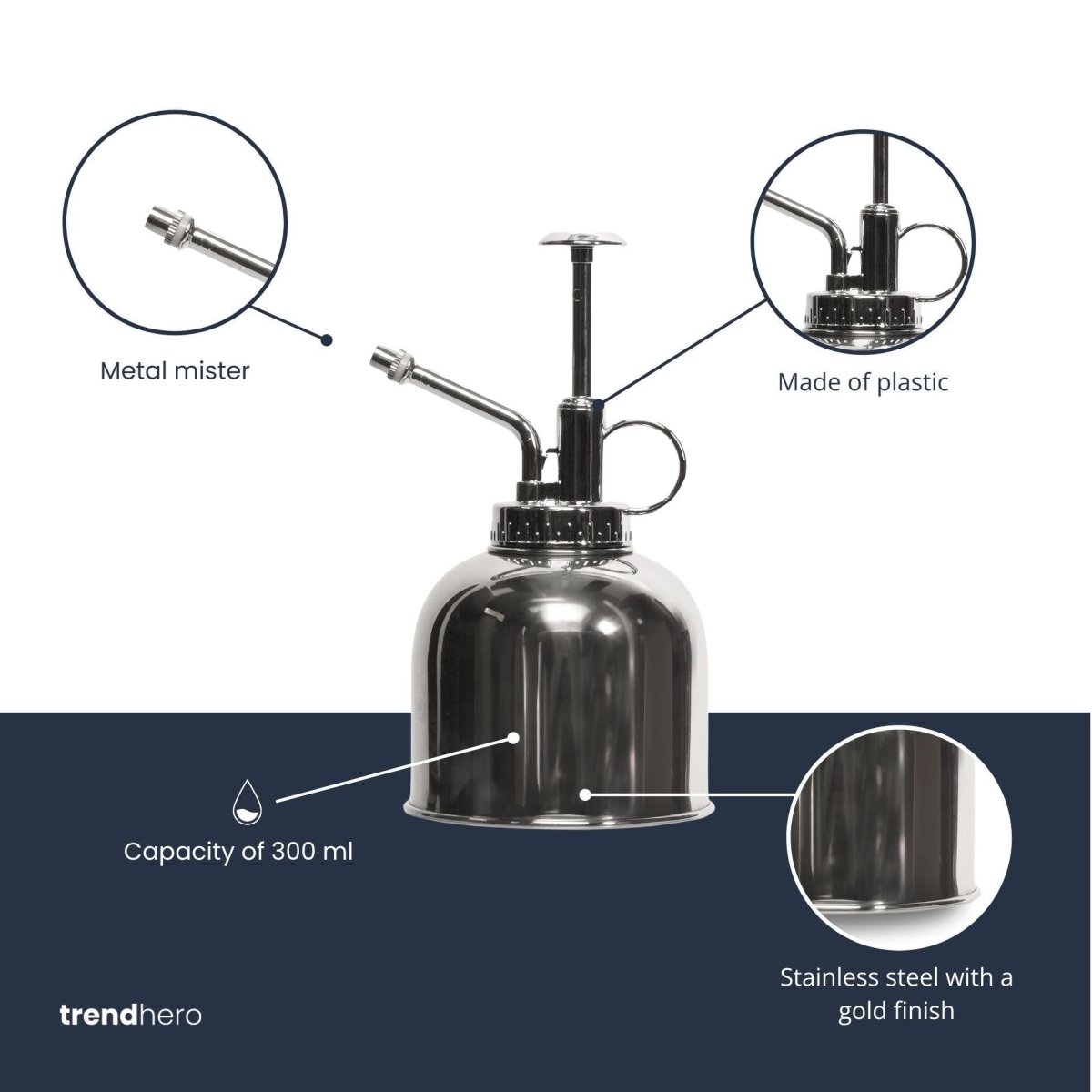 Pflanzensprüher - Silber - Edelstahl - 300 ml - Wurzelwerk Design
