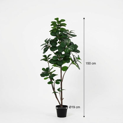 Künstliche Ficus lyrata (Geigenfeige) von Everspring, 40, 150 oder 180 cm hohe Pflanze, grüne Blätter, naturgetreue Optik