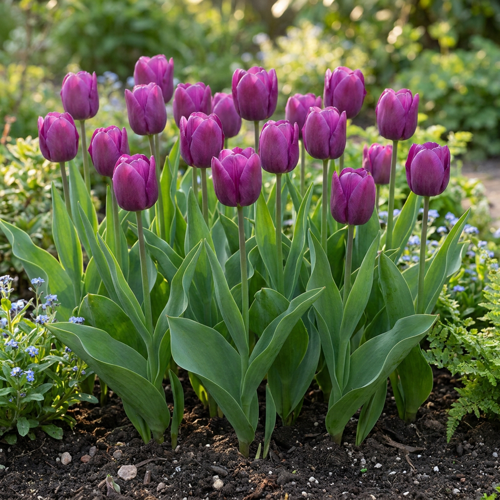 Triumph-Tulpe Violett – Tulipa online kaufen | 30 bis 120 Blumenzwiebeln, standfest &amp; langstielig – Wurzelwerk Design