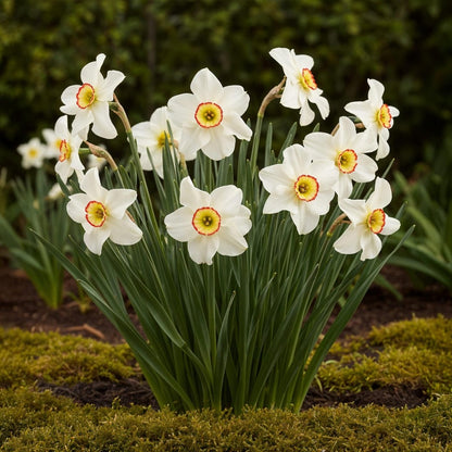 Blumenzwiebeln Narzisse Recurvus | 10 Stück Weiß – Zwiebelgröße 12/14 – XXL Pack - Wurzelwerk Design