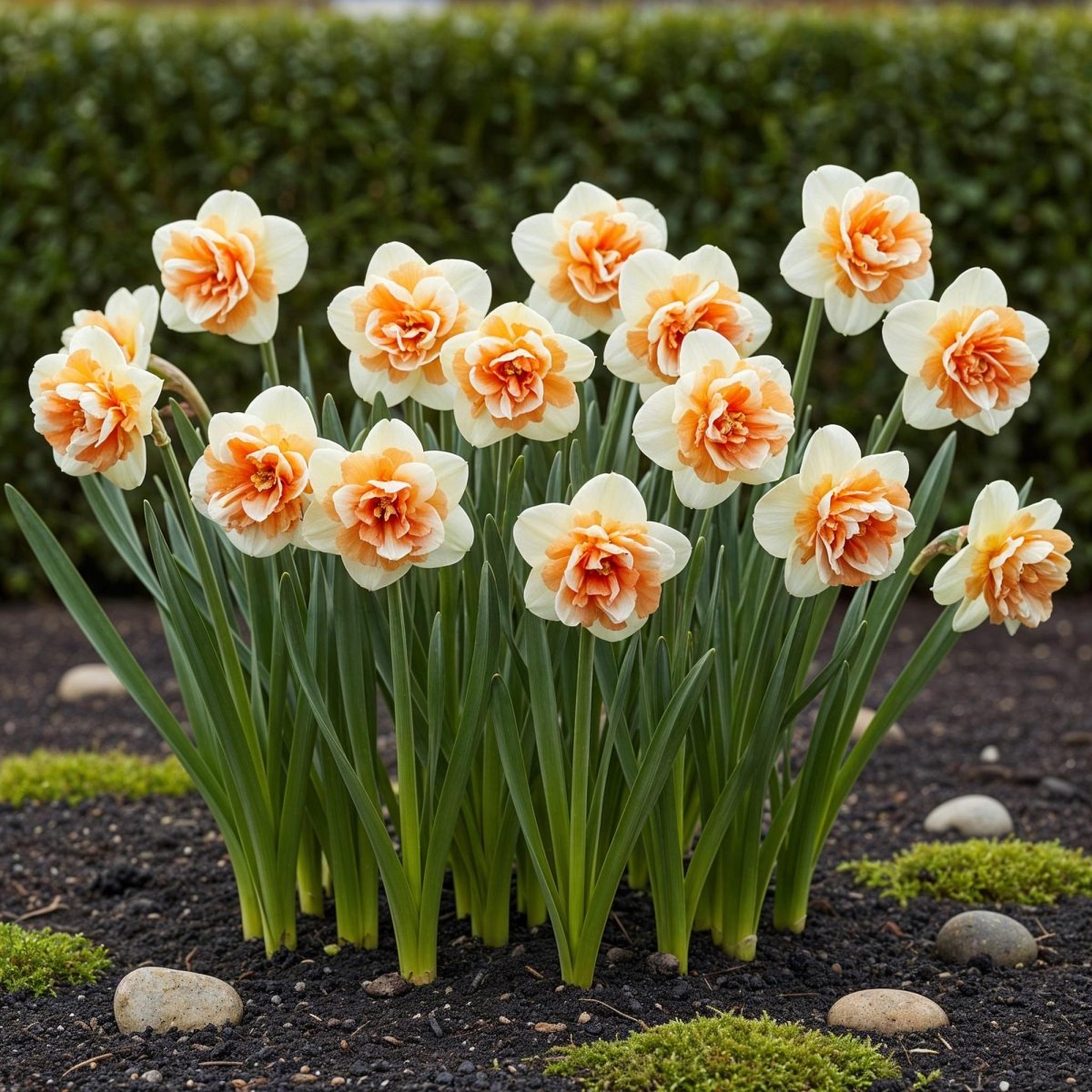 Blumenzwiebeln Narzisse Replete | 10 Stück Weiß - Orange – Zwiebelgröße 10/12 – XXL Pack - Wurzelwerk Design