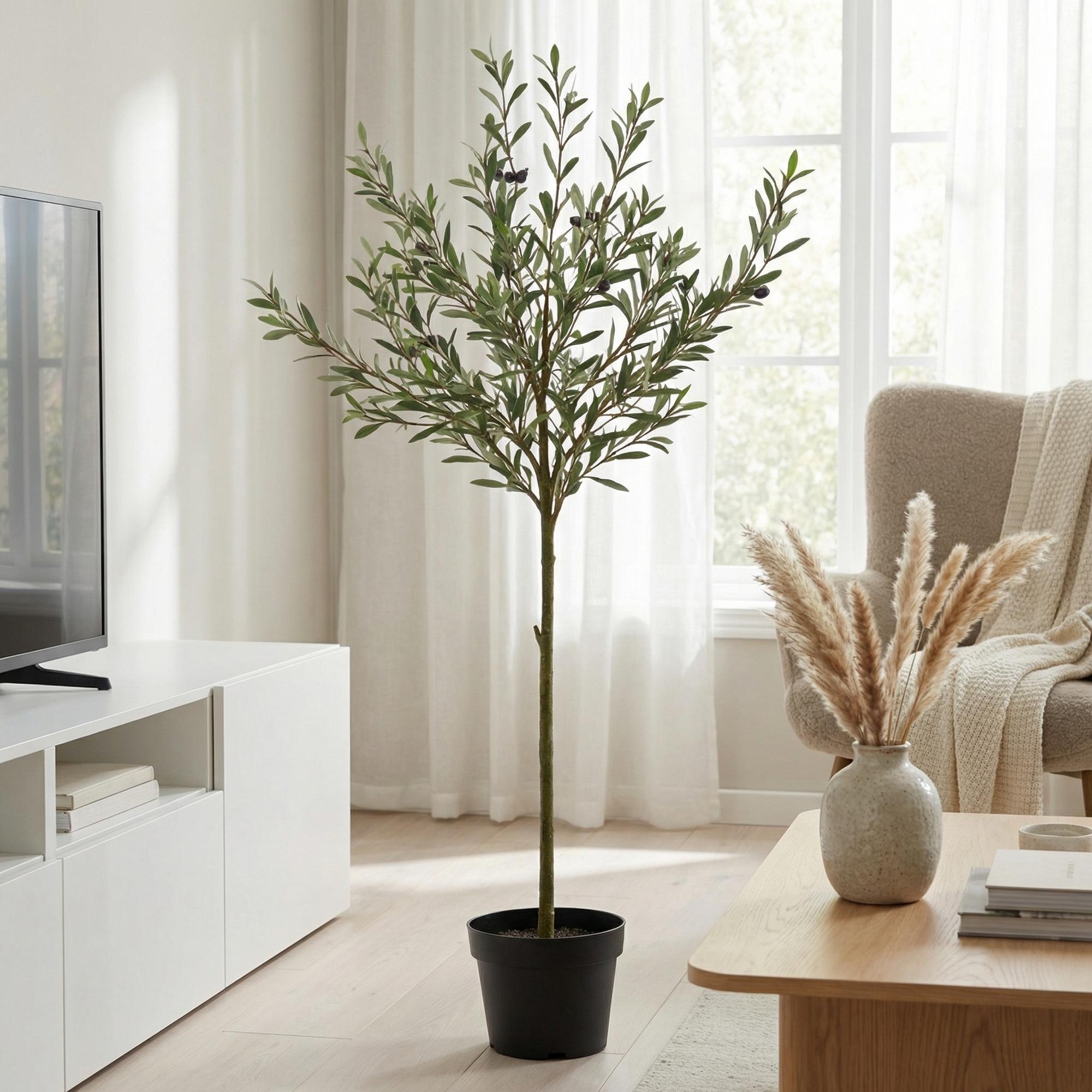 Pflegefreier künstlicher Olivenbaum von Everspring, 150, 170 oder 172 cm, dekorativ und naturgetreu, ideal für Innenräume