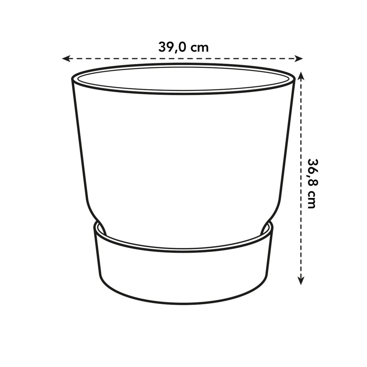 Topf elho Greenville Round weiß - D39 x H37 - Wurzelwerk Design