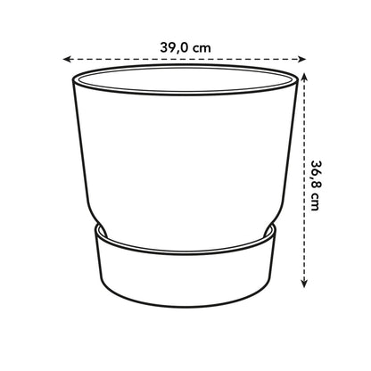 Topf elho Greenville Round weiß - D39 x H37 - Wurzelwerk Design