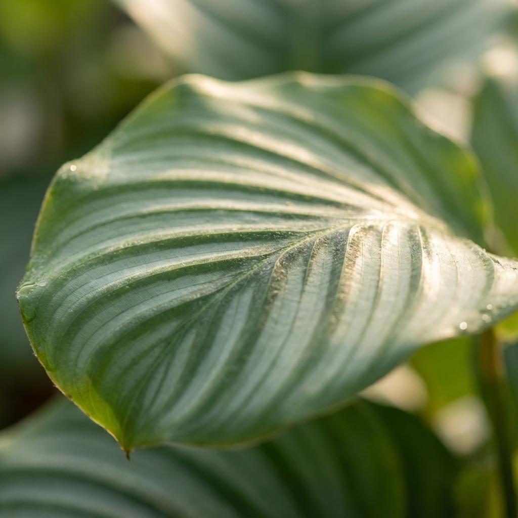 Grüne Calathea Orbifolia Pflanze von Everspring mit großen, runden Blättern, 60 cm hoch, in Topf mit 19 cm Durchmesser.