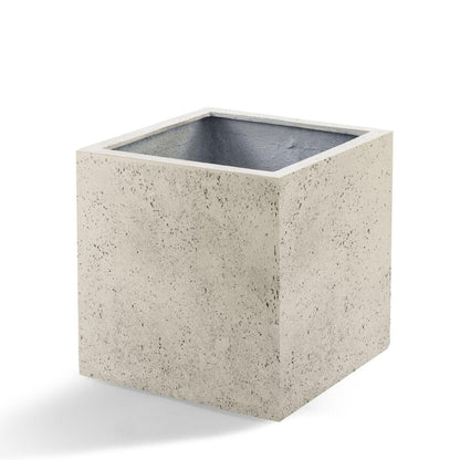 Topf Grigio Cube Antique White - D60x H60 - Wurzelwerk Design