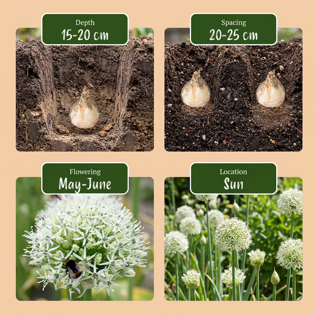Zierlauch Mount Everest – Allium online kaufen | 6 bis 24 Blumenzwiebeln, reinweiße Blütenkugeln – Wurzelwerk Design