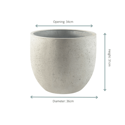 Topf Grigio New Egg Antique White - D36 x H31 - Wurzelwerk Design