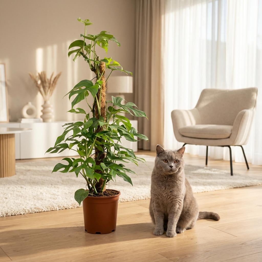 Monstera Minima Moosstab kaufen | Mini-Fensterblatt – Topf Ø 19 cm, Höhe 90 cm - Wurzelwerk Design