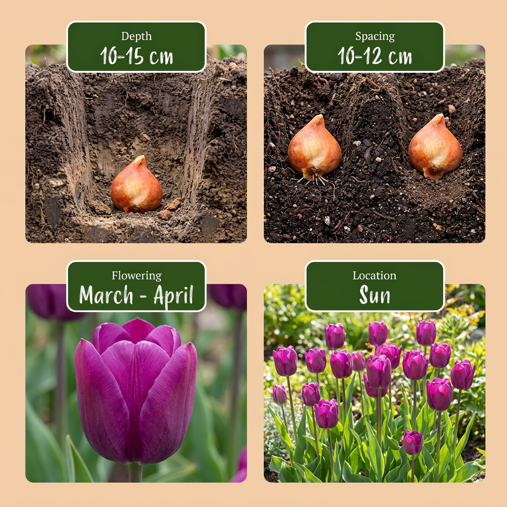 Triumph-Tulpe Violett – Tulipa online kaufen | 30 bis 120 Blumenzwiebeln, standfest &amp; langstielig – Wurzelwerk Design