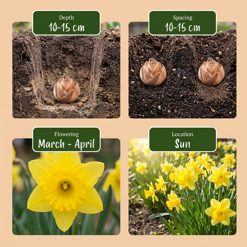 Gelbe Narzisse – Narcissus online kaufen | 70 bis 560 Blumenzwiebeln, klassisch goldgelb – Wurzelwerk Design