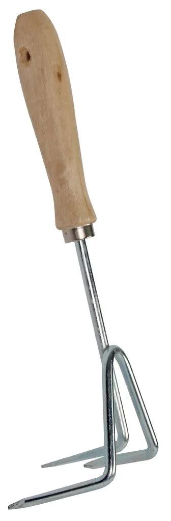 Handschaber - Dreizack - Verzinkter Stahl - Holzgriff