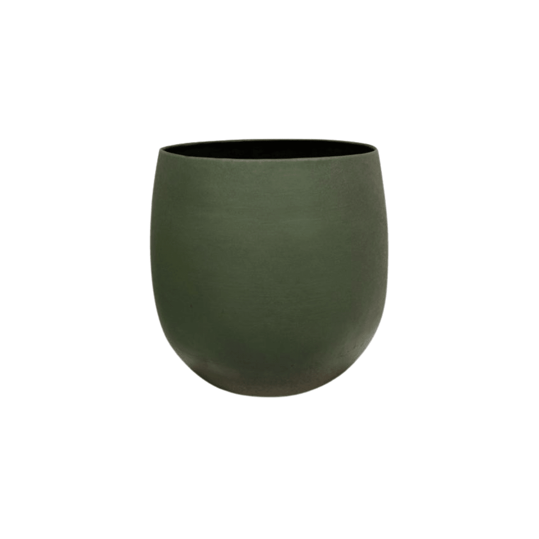Steintopf mattgrün D57 x H56 - Wurzelwerk Design