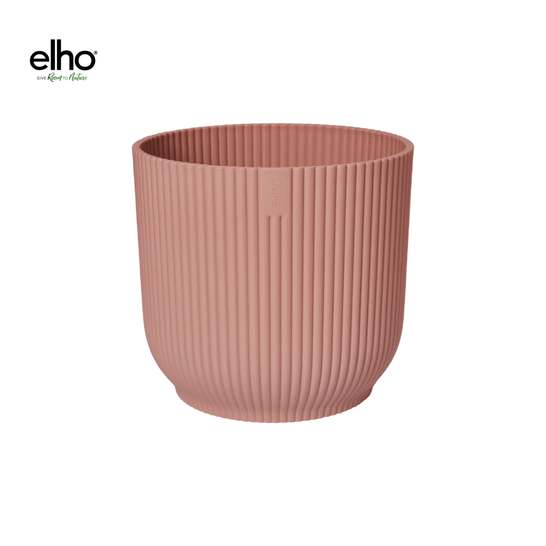 Topf elho Vibes Fold Round rose - mit Rollen - D35 x H33 - Wurzelwerk Design