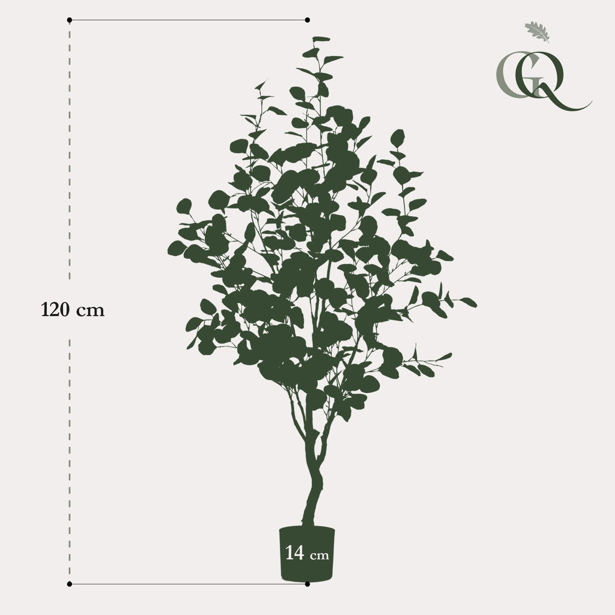 Everspring Kunstpflanze Eucalyptusbaum, blauer Gummibaum, 120cm oder 180cm, realistische künstliche Pflanze für Dekoration