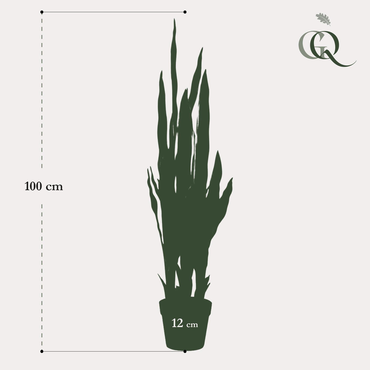 Kunstpflanze Sansevieria trifasciata (Frauenzunge) von Everspring, 97 cm hohe grüne Pflanze mit langen Blättern.
