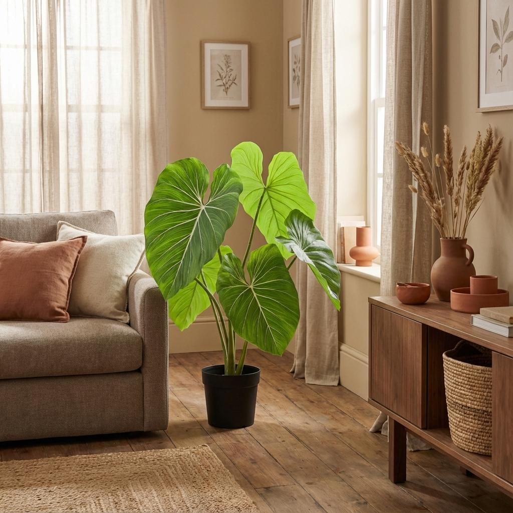 Kunstpflanze Philodendron, 45-120cm, Everspring, realistische grüne Pflanze mit großen Blättern, dekorativ für Zuhause oder Büro