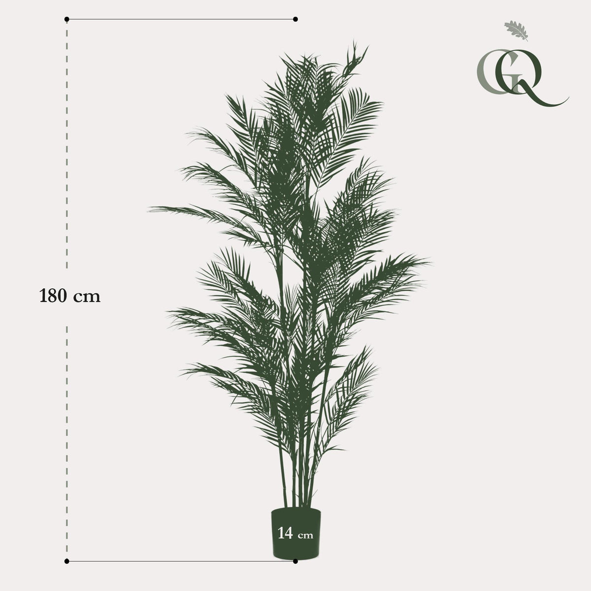 Kunstpflanze Chamaedorea Elegans, Bergpalme, 180 cm, Everspring, detailreiche, grüne Zimmerpflanze aus Kunstpflanzen