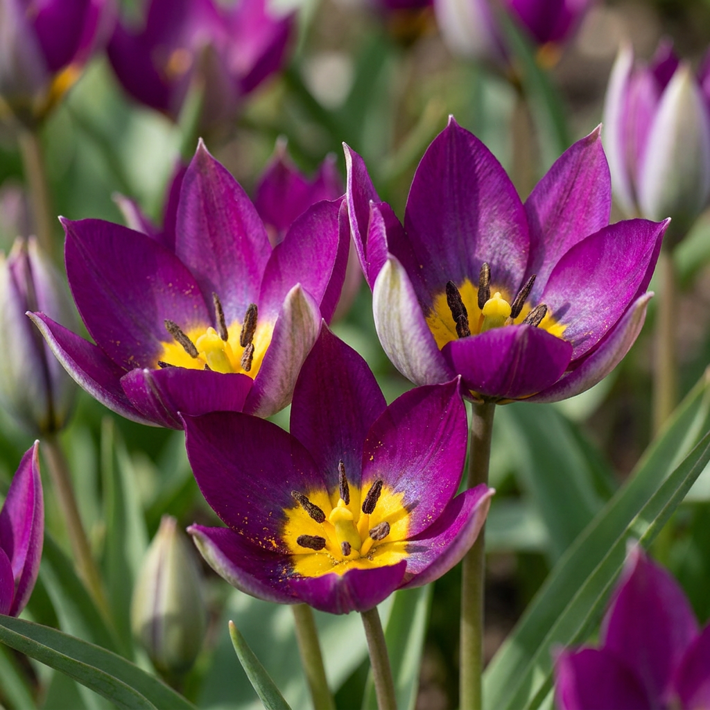 Wildtulpe Persian Pearl – Tulipa humilis online kaufen | 25 bis 200 Blumenzwiebeln, violett &amp; verwildernd – Wurzelwerk Design
