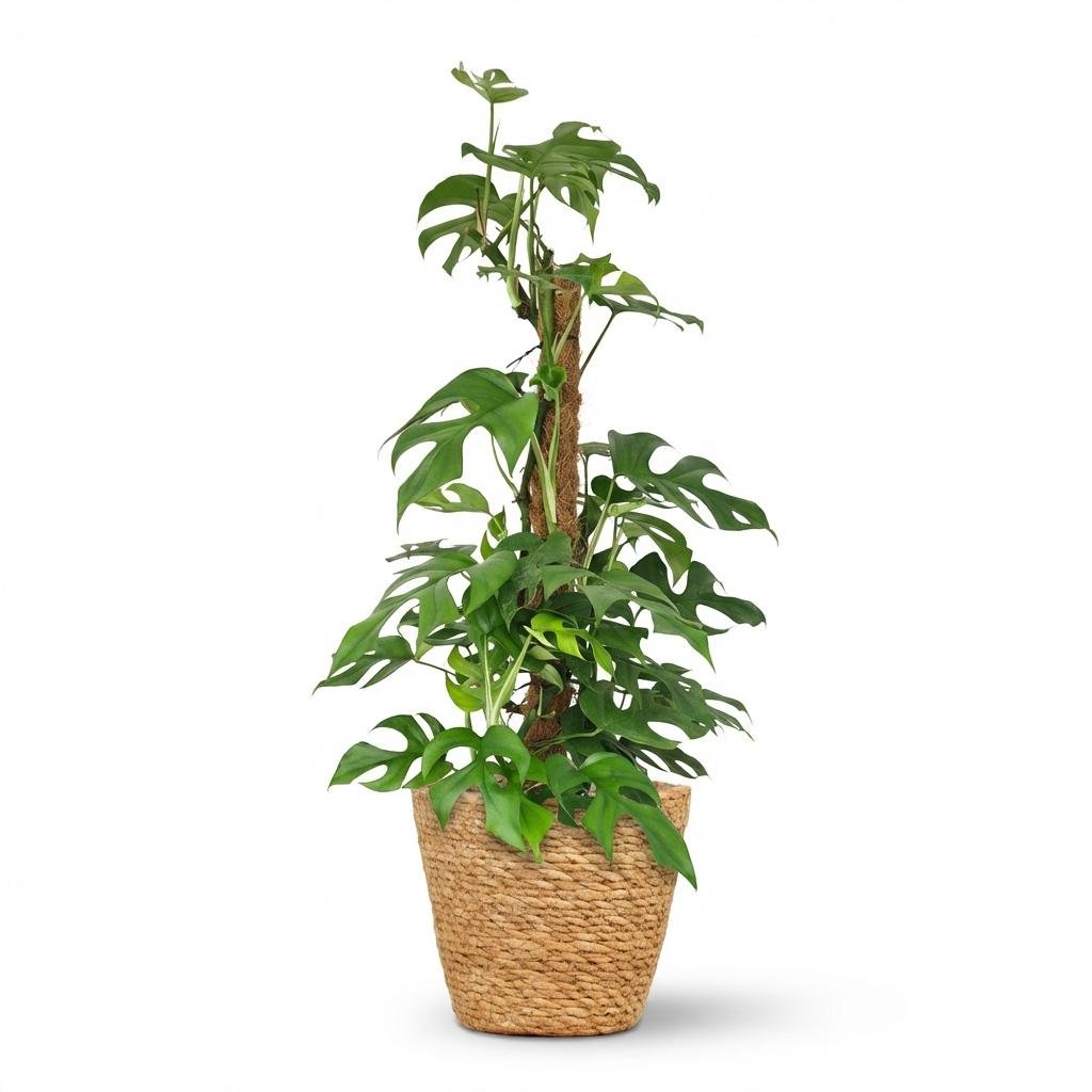 Monstera Minima Moosstab kaufen | Mini-Fensterblatt – Topf Ø 19 cm, Höhe 90 cm - Wurzelwerk Design