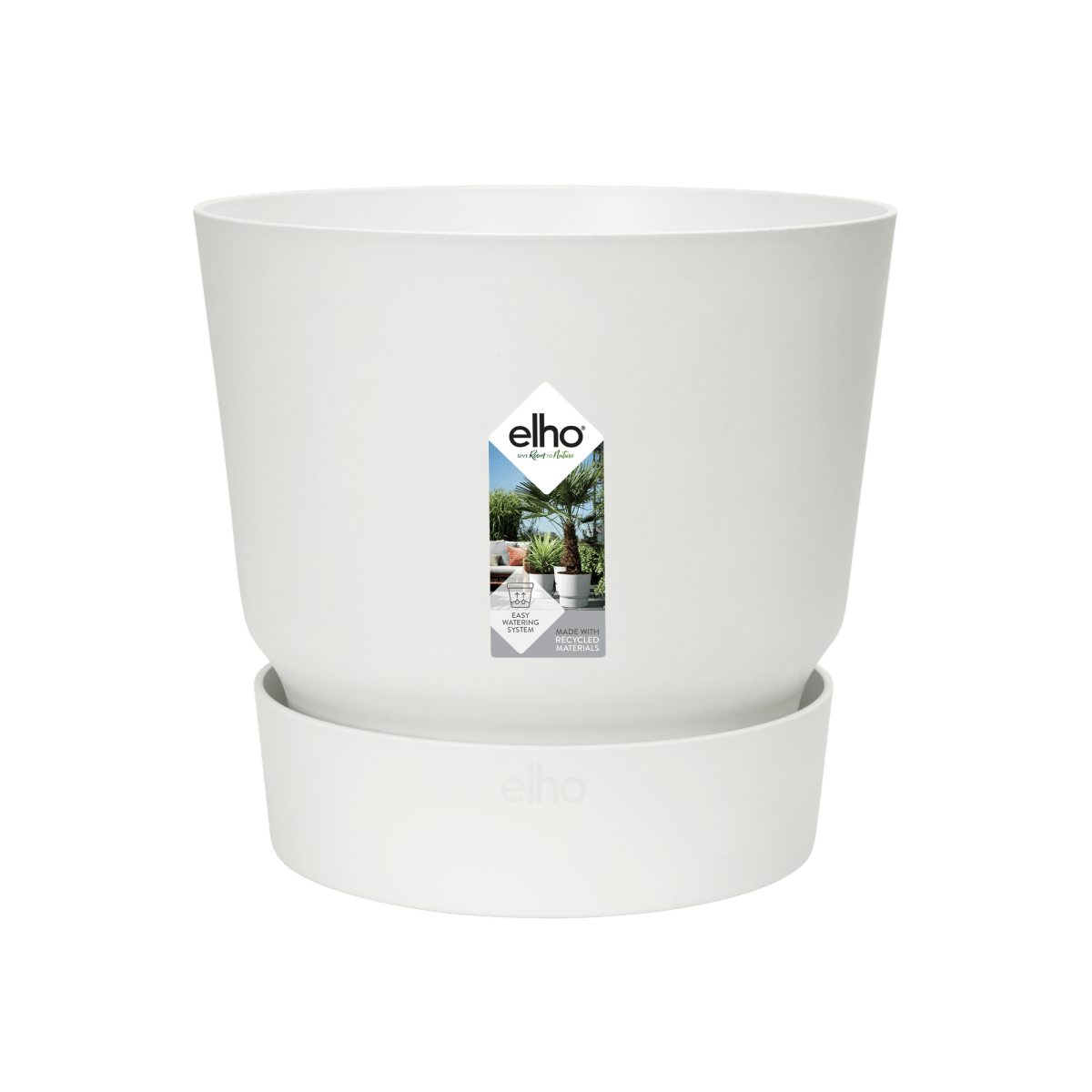 Topf elho Greenville Round weiß - D18 x H17 - Wurzelwerk Design
