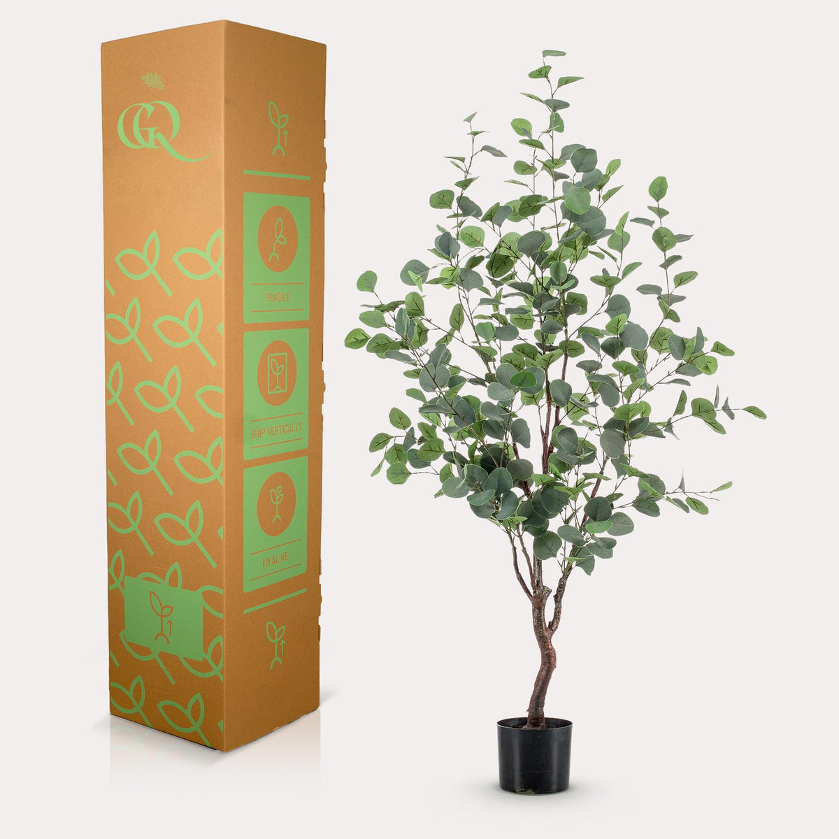 Kunstpflanze Eucalyptusbaum, blauer Gummibaum, Everspring, 120cm oder 180cm hohe, realistische Pflanzen in Topf
