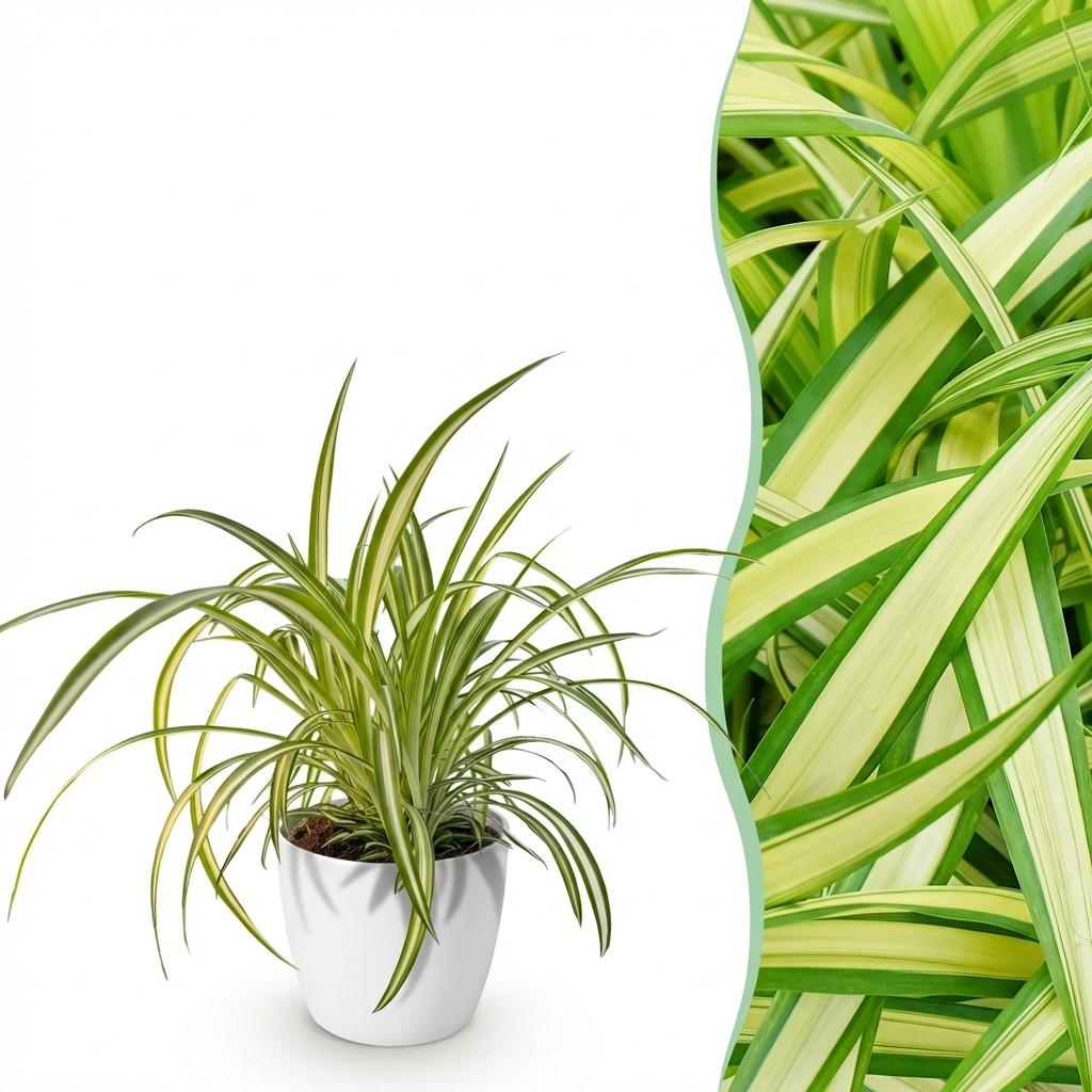 Graslilie Variegatum kaufen | Chlorophytum comosum – haustierfreundlich, Topf Ø 12 cm - Wurzelwerk Design