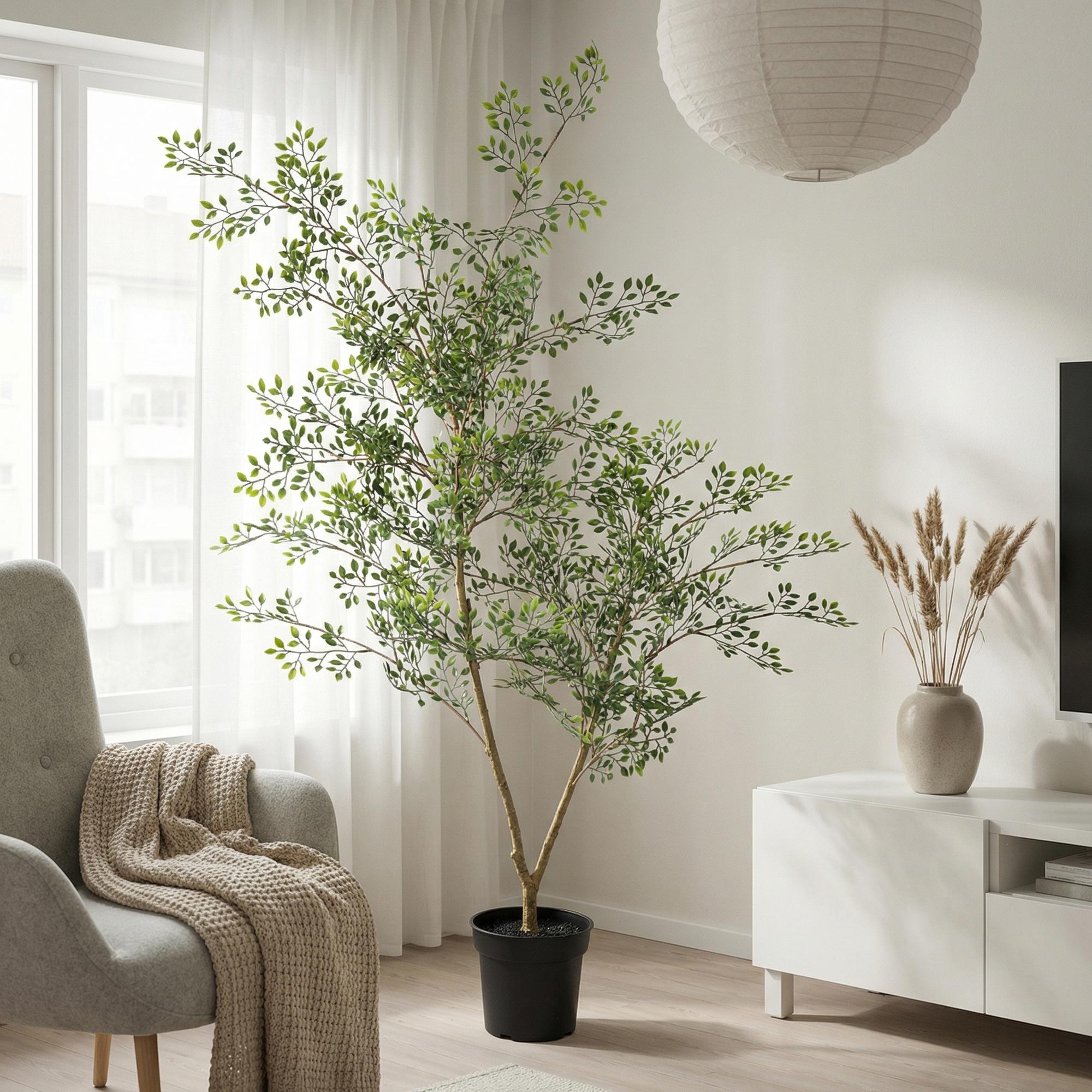 Everspring Kunstpflanze Bucida in drei Größen (71cm, 165cm, 200cm), grüner Pflanzenstrauch für Dekorationen