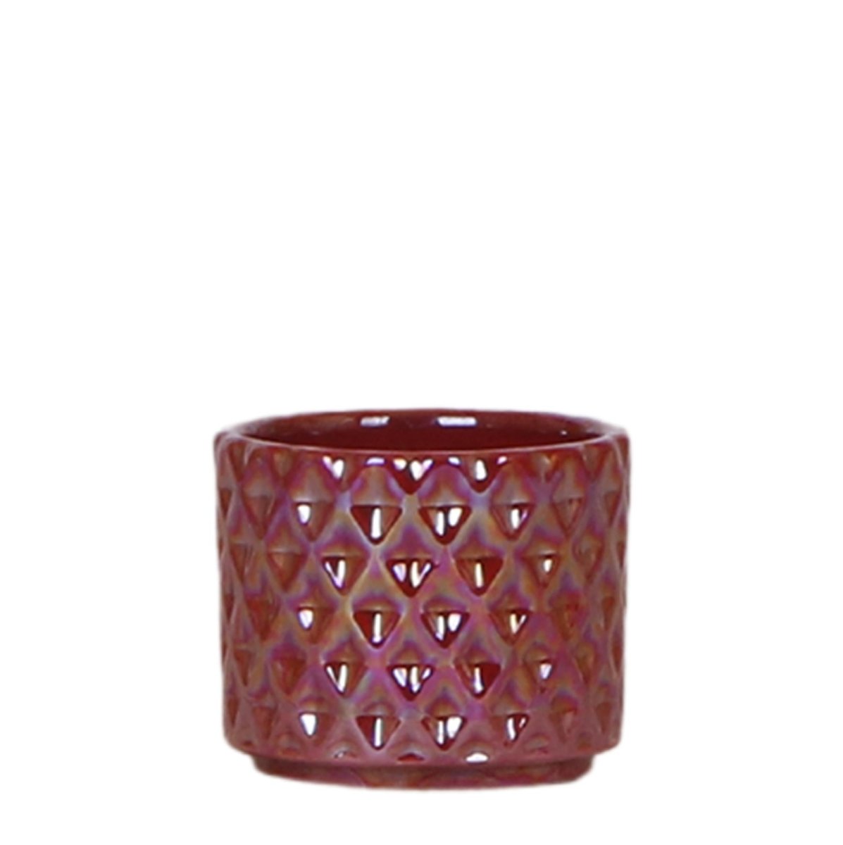 Diamond Pearl Dekotopf - Rot - Ø 6 cm - Wurzelwerk Design