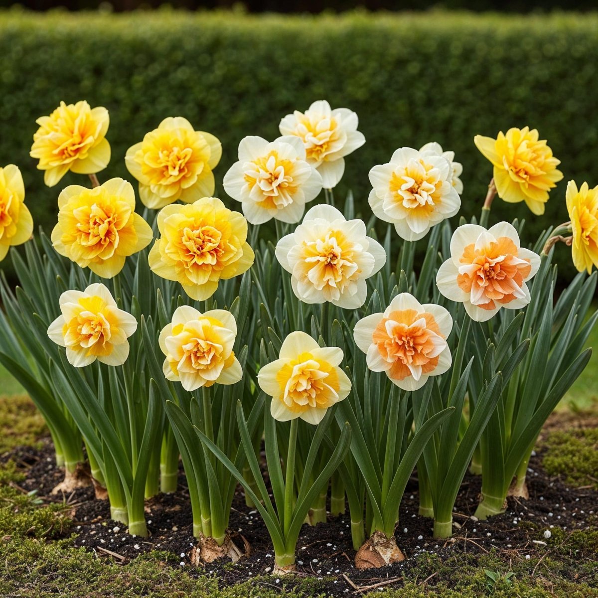 Blumenzwiebeln Narzissen Double Mix | 10 Stück Gelb &amp; Weiß – Zwiebelgröße 12/14 – XXL Pack - Wurzelwerk Design