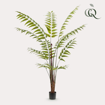 Kunstpflanze Lederfarn Rumohra Adiantiformis, 180 cm, Everspring, realistische grüne Pflanzen für Dekoration