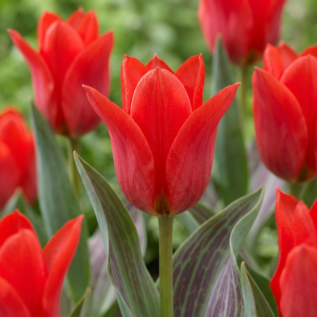 Greigii-Tulpe Rot – Tulipa greigii online kaufen | 30 bis 120 Blumenzwiebeln, niedrig &amp; verwildernd – Wurzelwerk Design