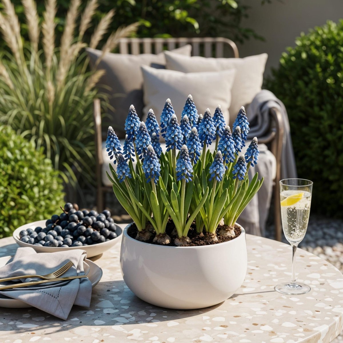 Blumenzwiebeln Muscari Armeniacum | 50 Stück Blau – Zwiebelgröße 8/9 – XXL Pack - Wurzelwerk Design