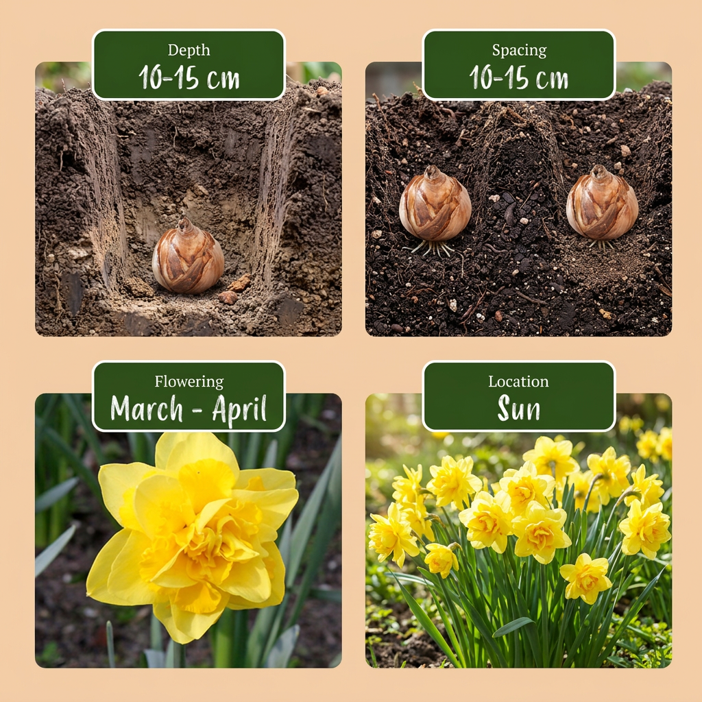 Gefüllte Narzisse Golden Ducat – Narcissus online kaufen | 10 bis 80 Blumenzwiebeln, goldgelb &amp; gefüllt – Wurzelwerk Design