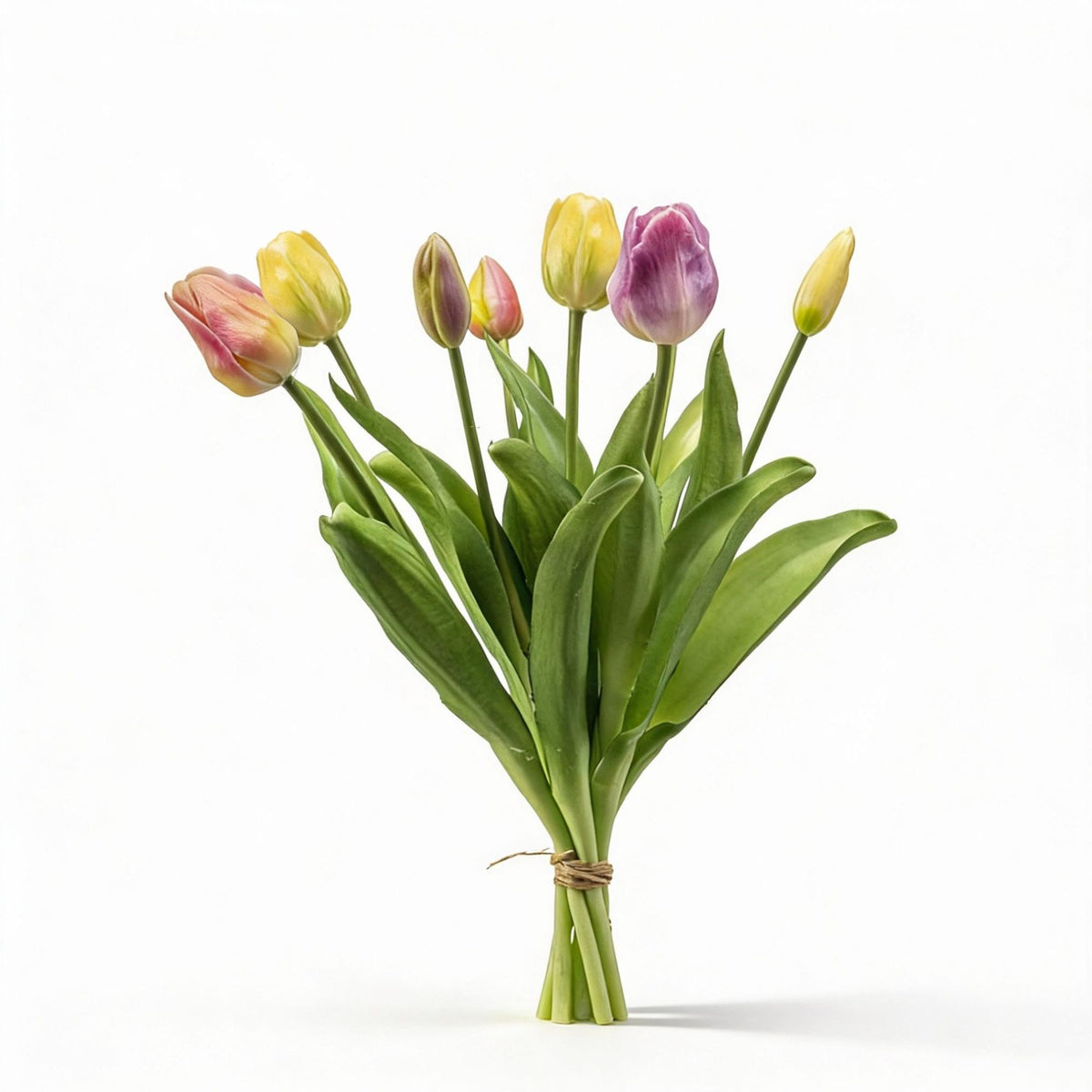 Künstliche Tulpenstrauß mit 7 realistischen Frühlingstulpen, 42 cm lang, von Everspring für natürliche Dekorationen.