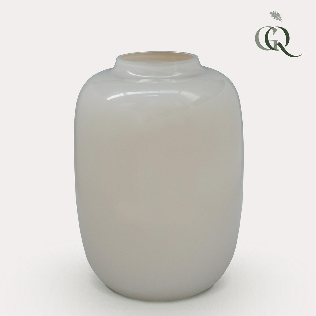 Vase Glas  H35 W25 -Artic Ivory