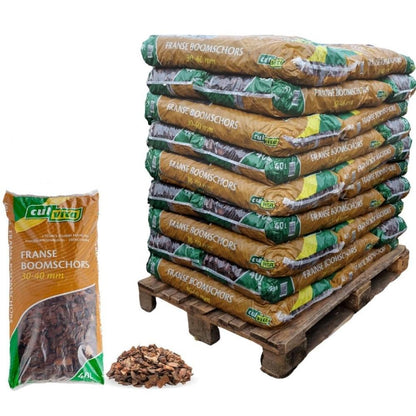 Culvita Premium Rindenmulch – 30–40 mm – Dekorative Rinde für Garten, Beete &amp; Wege – 1560 L Palette