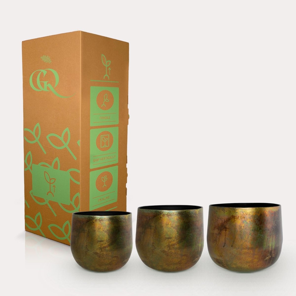 Kupfertopf Elisa vintage green - Set von 3 - Wurzelwerk Design