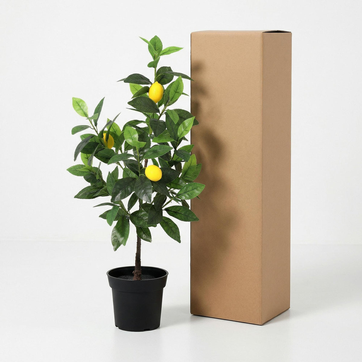 Kunstpflanze Zitronenbaum von Everspring, 65cm oder 150cm hoch, mit grünen Blättern und Zitronenfrüchten, realistisch wirkende Dekorpflanze