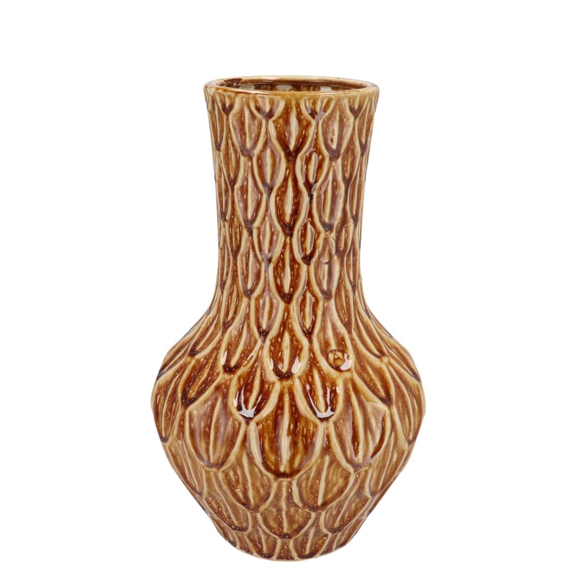 Vase Stein M - H39 W23 - Boa Braun - Wurzelwerk Design