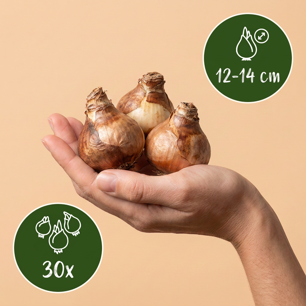 Großkronige Narzissen Mischung – Narcissus online kaufen | 30 bis 120 Blumenzwiebeln, gelb-weiß &amp; großblütig – Wurzelwerk Design